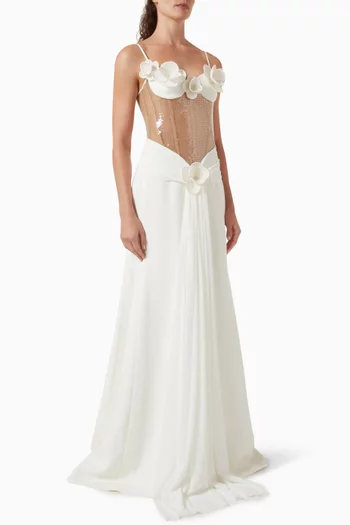 3D Floral Corset Gown