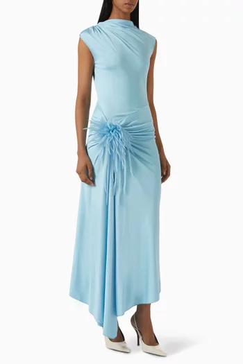 Cactus Dahlia Draped Midi Dress