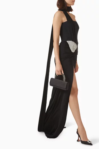 Corset Leaf Gown in Jersey