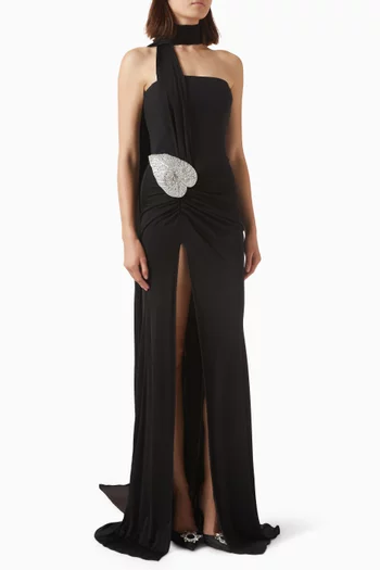 Corset Leaf Gown in Jersey