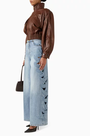 Alchemy Appliqué Flared Jeans in Denim