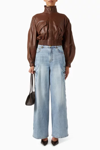 Luna Bomber Jacket in Leather