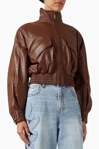 Luna Bomber Jacket in Leather