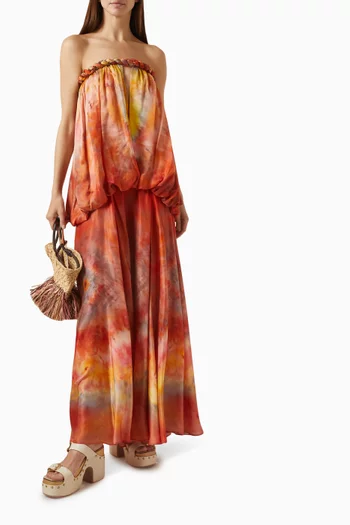 Luna Twist Bandeau Gown in Silk