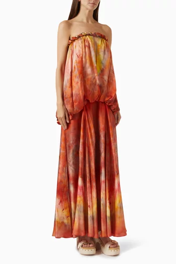 Luna Twist Bandeau Gown in Silk