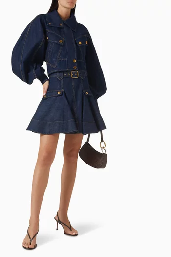 Luna Utility Bomber Jacket in Denim