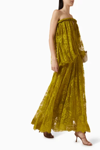 Luna Bandeau Gown in Lace