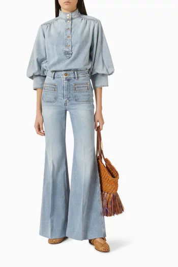 Flared-leg Jeans in Denim