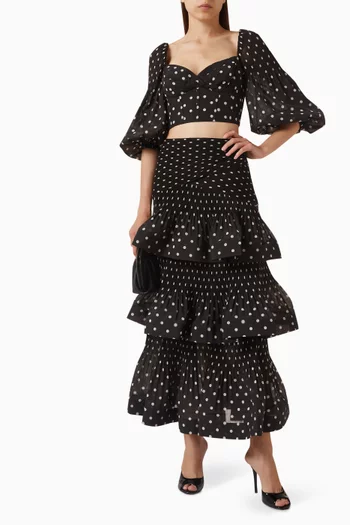 Pleated Draped Bodice Top