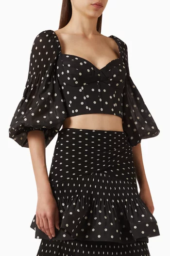 Pleated Draped Bodice Top