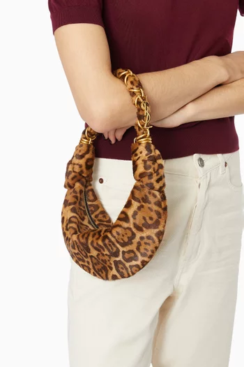 Amalia Mini Hobo Bag in Pony Hair Leather