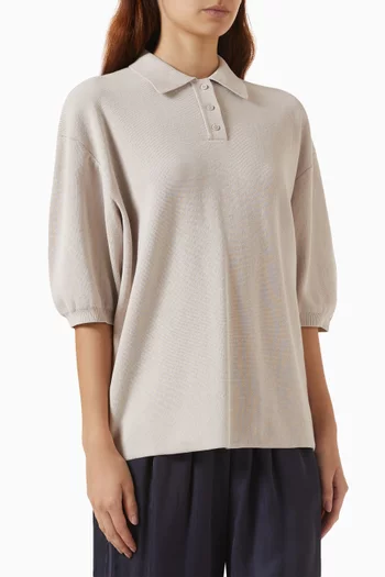 Nola Knit Polo Top in Cotton