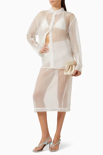 Peri Sheer Shirt in Silk Blend