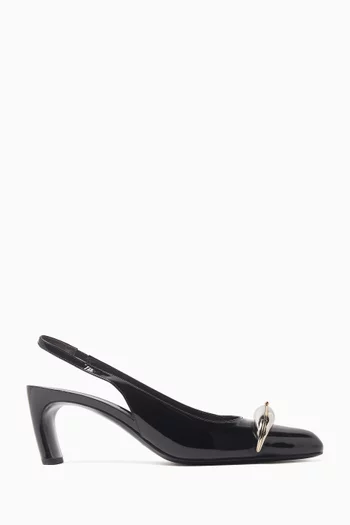 Pierced XL 65 Slingback Pumps in Patent Leather