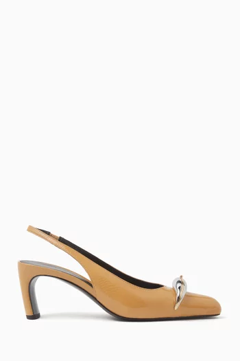 Pierced XL 65 Slingback Pumps in Patent Leather