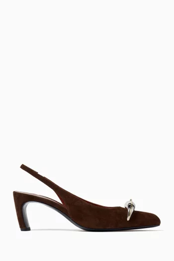 Pierced XL 65 Slingback Pumps in Suede