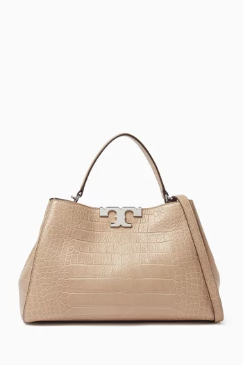 Eleanor Top-handle Satchel in Croc-embossed Leather