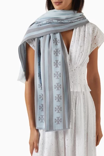 Logo Stripe Oblong Scarf