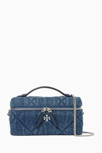 Kira East West Vanity Case in Denim