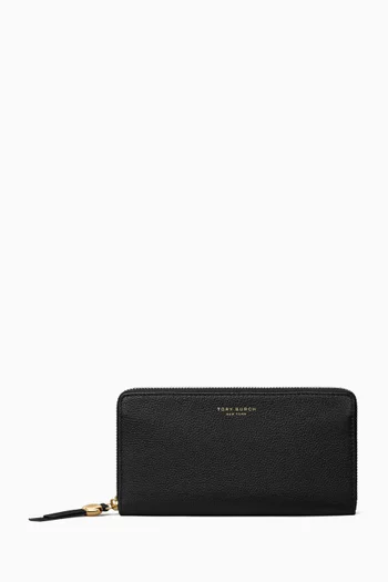 Romy Zip Continental Wallet in Leather