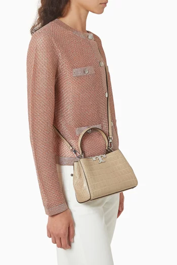 Mini Eleanor Satchel in Croc-embossed Leather
