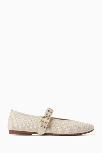 The Max Buckle Mary Jane Flats in Knit