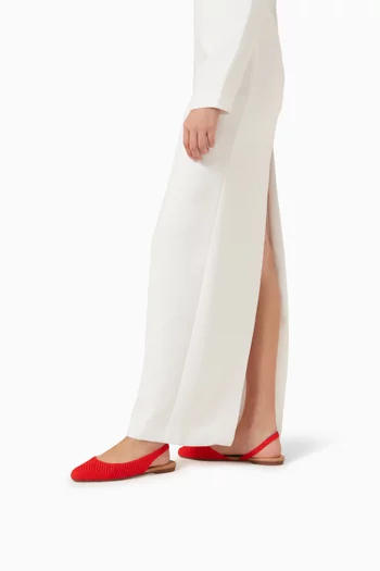 The Almond Slingback Flats in Mesh