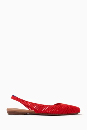 The Almond Slingback Flats in Mesh