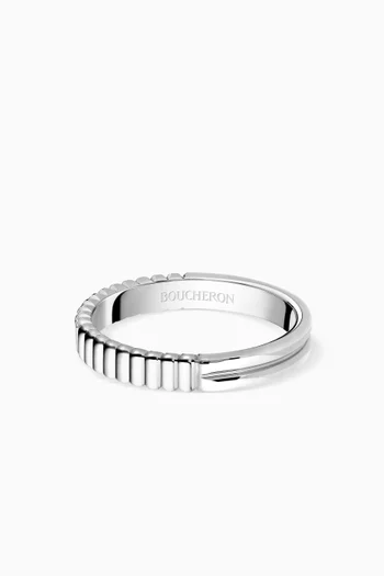 Grosgrain Wedding Band in 18kt White Gold