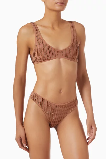 Malibu Embellished Brazilian Bikini Set