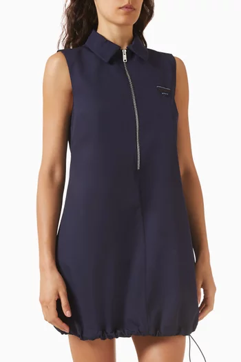 Zip Mini Dress in Poplin