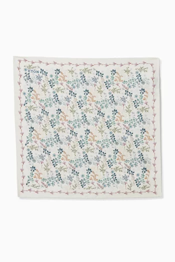 Botanical Print Pocket Square in Silk