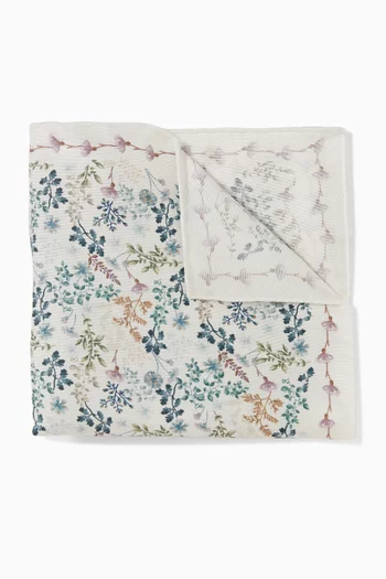 Botanical Print Pocket Square in Silk