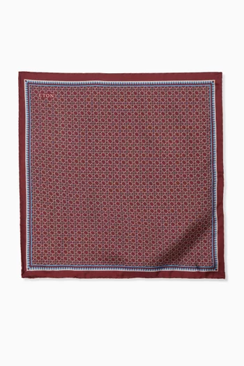 Chain Print Pocket Square in Silk