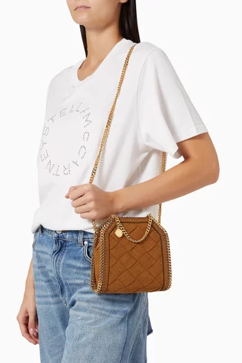 Tiny Falabella Bag in Woven Alter Suede