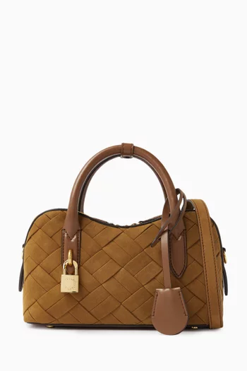 Small Ryder Top-handle Bag in Woven Alter Suede