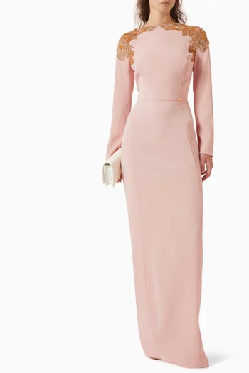 Column Maxi Dress in Crepe