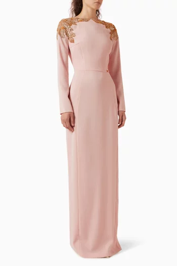 Column Maxi Dress in Crepe