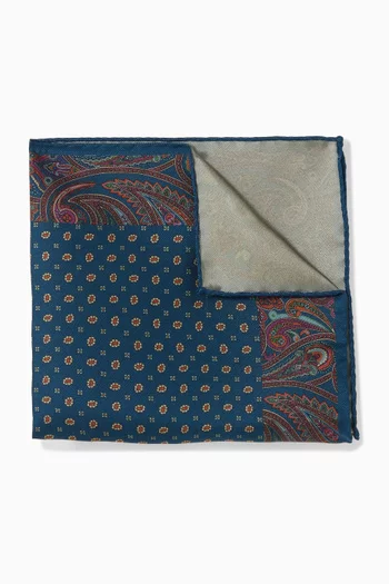 Micro Paisley Pocket Square in Silk