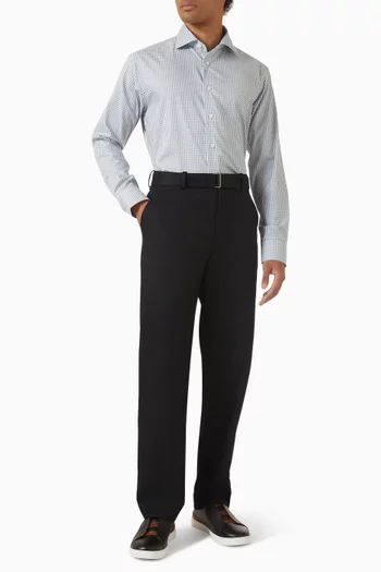 Check Melange Shirt in Cotton-twill