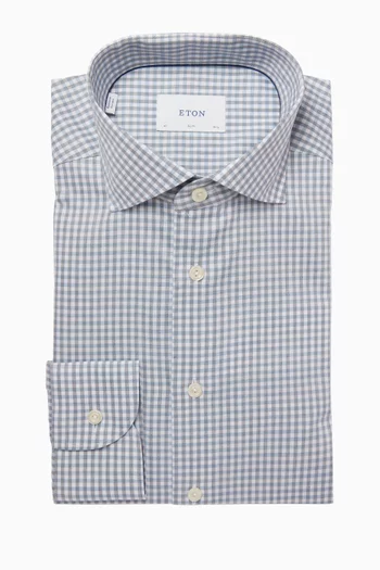 Check Melange Shirt in Cotton-twill