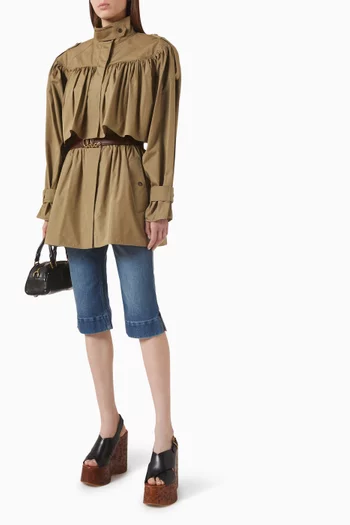 Short Trench Coat in Cotton-poplin