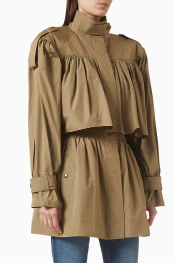 Short Trench Coat in Cotton-poplin