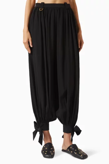 Pleated Pants in Silk Charmeuse