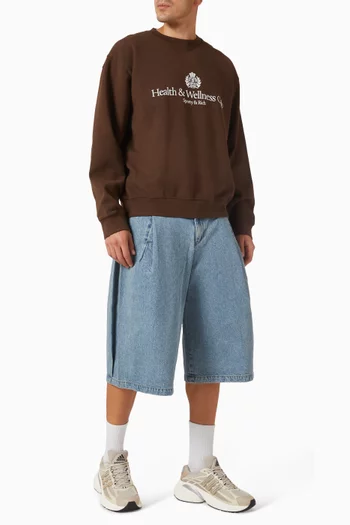 H&W Crest Crewneck Sweatshirt in Cotton