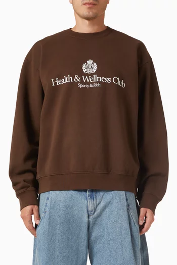 H&W Crest Crewneck Sweatshirt in Cotton