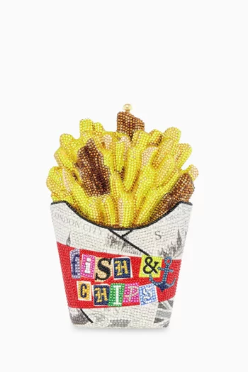 French Fries Fish & Chips Crystal Clutch