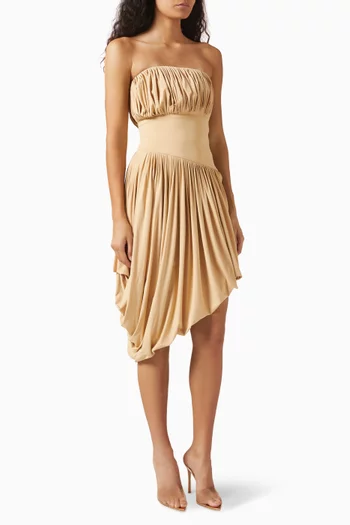 Erin Draped Dress in Malai Fabric