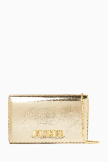 Small Smart Daily Crossbody Bag in Metallic Leather