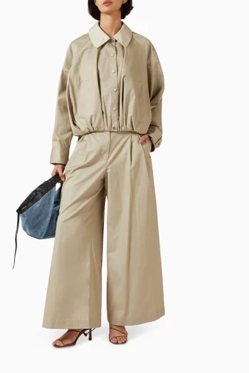 Pleated Wide-leg Pants